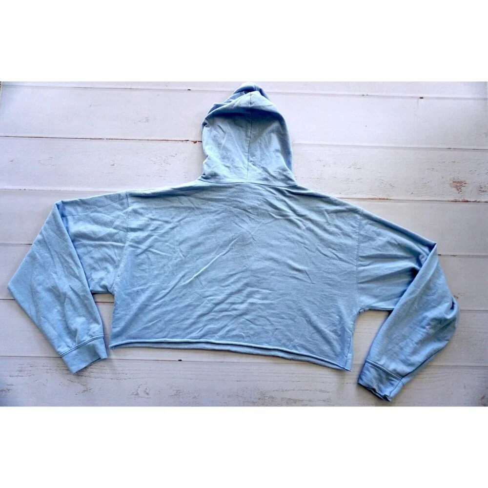 Dunder Mifflin 'The Office' Graphic Cropped Hoodie, Light Blue - Size XL - Picture 5 of 7